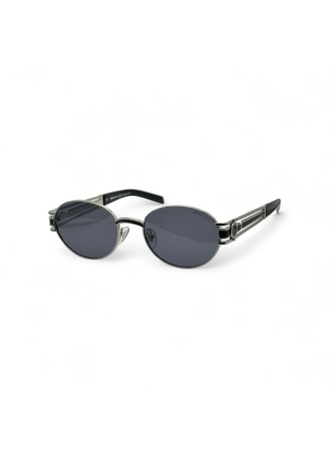 DS-2458 C2 Sunglass, 100% UV Protected Polarized Women Sunglass, Black And Silver Frame With Grey Lenses. - Image 2
